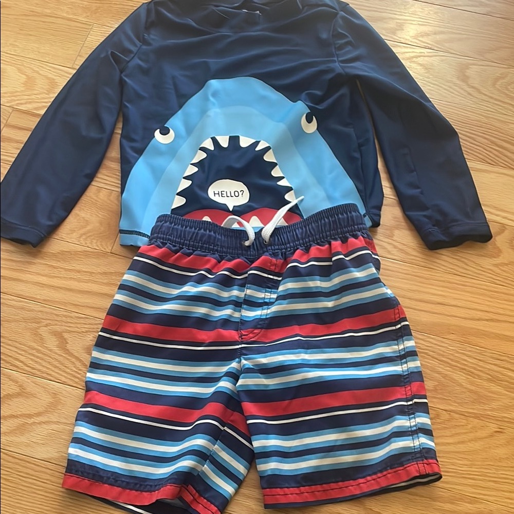 Kids Shark Swim Set - Blue and Red